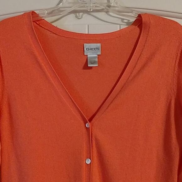 Chico's button cardigan sweater 3/4 sleeves Pre-loved - Picture 2 of 4